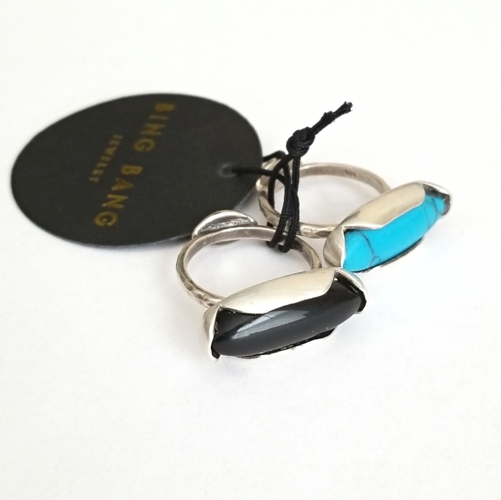 Bing Bang NYC Silver Ring Set